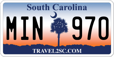 SC license plate MIN970