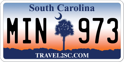 SC license plate MIN973