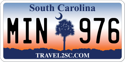 SC license plate MIN976