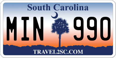 SC license plate MIN990