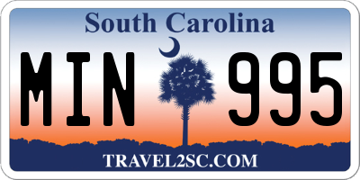 SC license plate MIN995