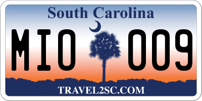 SC license plate MIO009