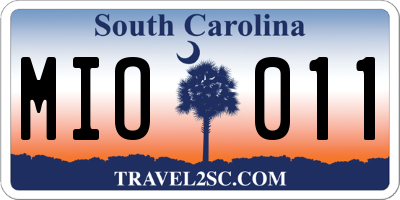 SC license plate MIO011