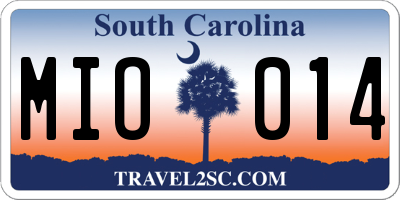 SC license plate MIO014