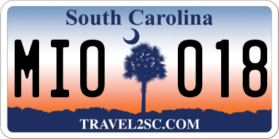 SC license plate MIO018