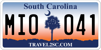 SC license plate MIO041
