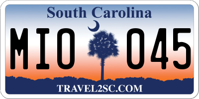 SC license plate MIO045