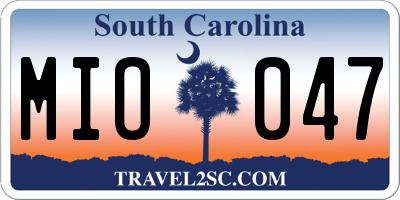 SC license plate MIO047
