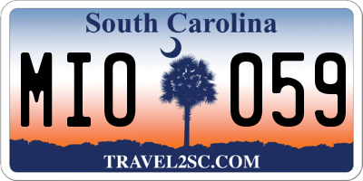 SC license plate MIO059
