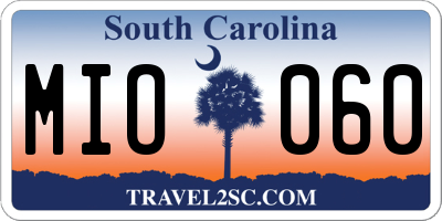 SC license plate MIO060