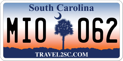 SC license plate MIO062