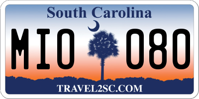 SC license plate MIO080
