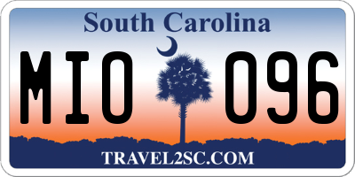 SC license plate MIO096