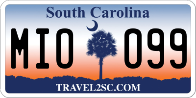 SC license plate MIO099