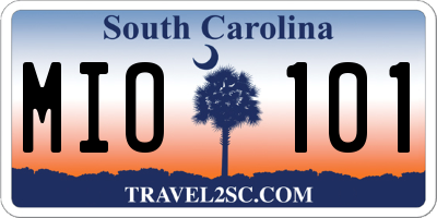 SC license plate MIO101