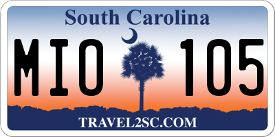 SC license plate MIO105