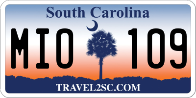 SC license plate MIO109