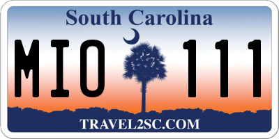 SC license plate MIO111