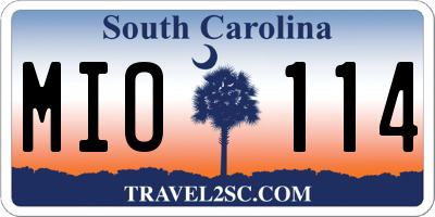 SC license plate MIO114