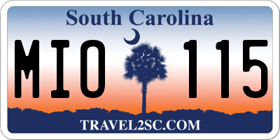 SC license plate MIO115
