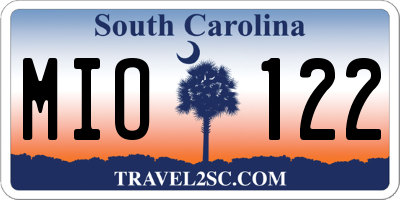 SC license plate MIO122