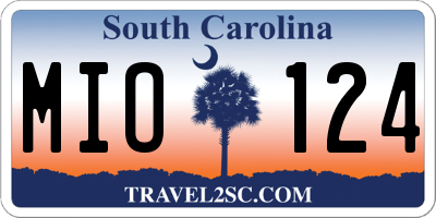 SC license plate MIO124