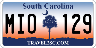 SC license plate MIO129