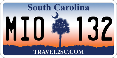 SC license plate MIO132