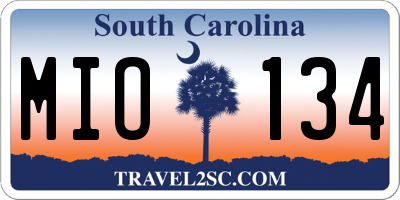 SC license plate MIO134