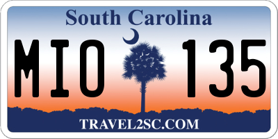 SC license plate MIO135