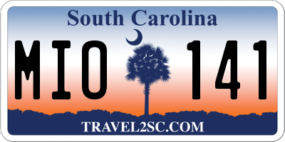 SC license plate MIO141
