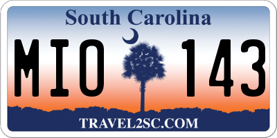 SC license plate MIO143