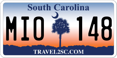 SC license plate MIO148