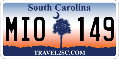 SC license plate MIO149