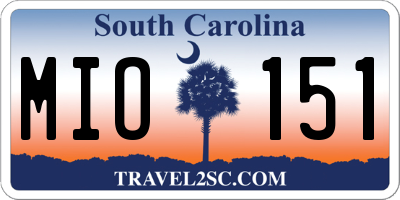 SC license plate MIO151