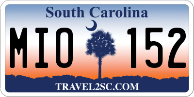 SC license plate MIO152