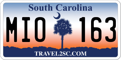 SC license plate MIO163