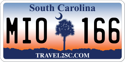 SC license plate MIO166