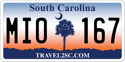 SC license plate MIO167
