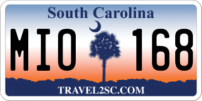 SC license plate MIO168