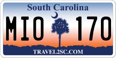 SC license plate MIO170