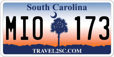 SC license plate MIO173