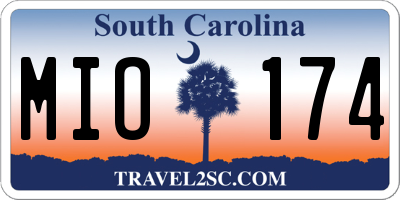 SC license plate MIO174