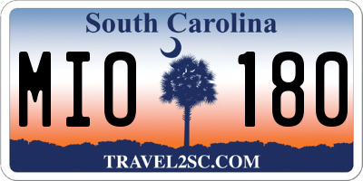 SC license plate MIO180