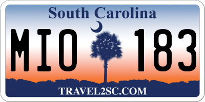 SC license plate MIO183