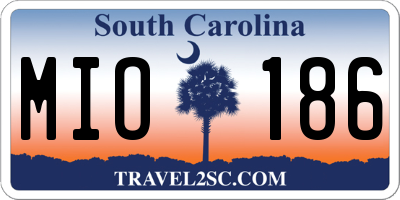 SC license plate MIO186