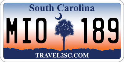 SC license plate MIO189