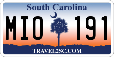 SC license plate MIO191