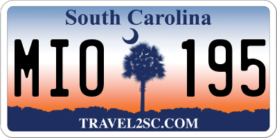 SC license plate MIO195