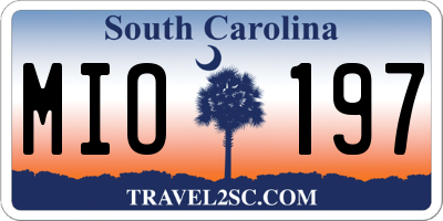 SC license plate MIO197